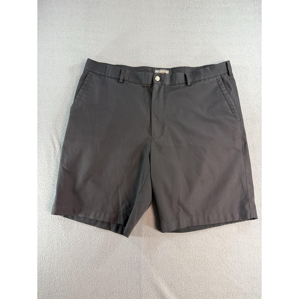 Peter Millar Crown Sport Shorts Mens 40 Black Microfiber Chino 9 Inseam Golf